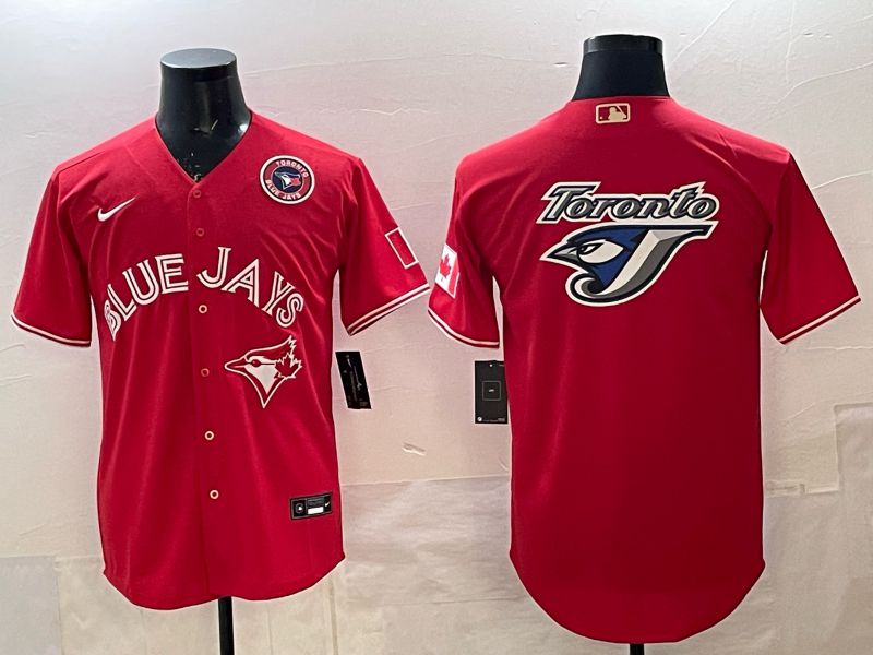Men 2025 Toronto Blue Jays Blank Red Game Nike MLB Jersey style 09->->